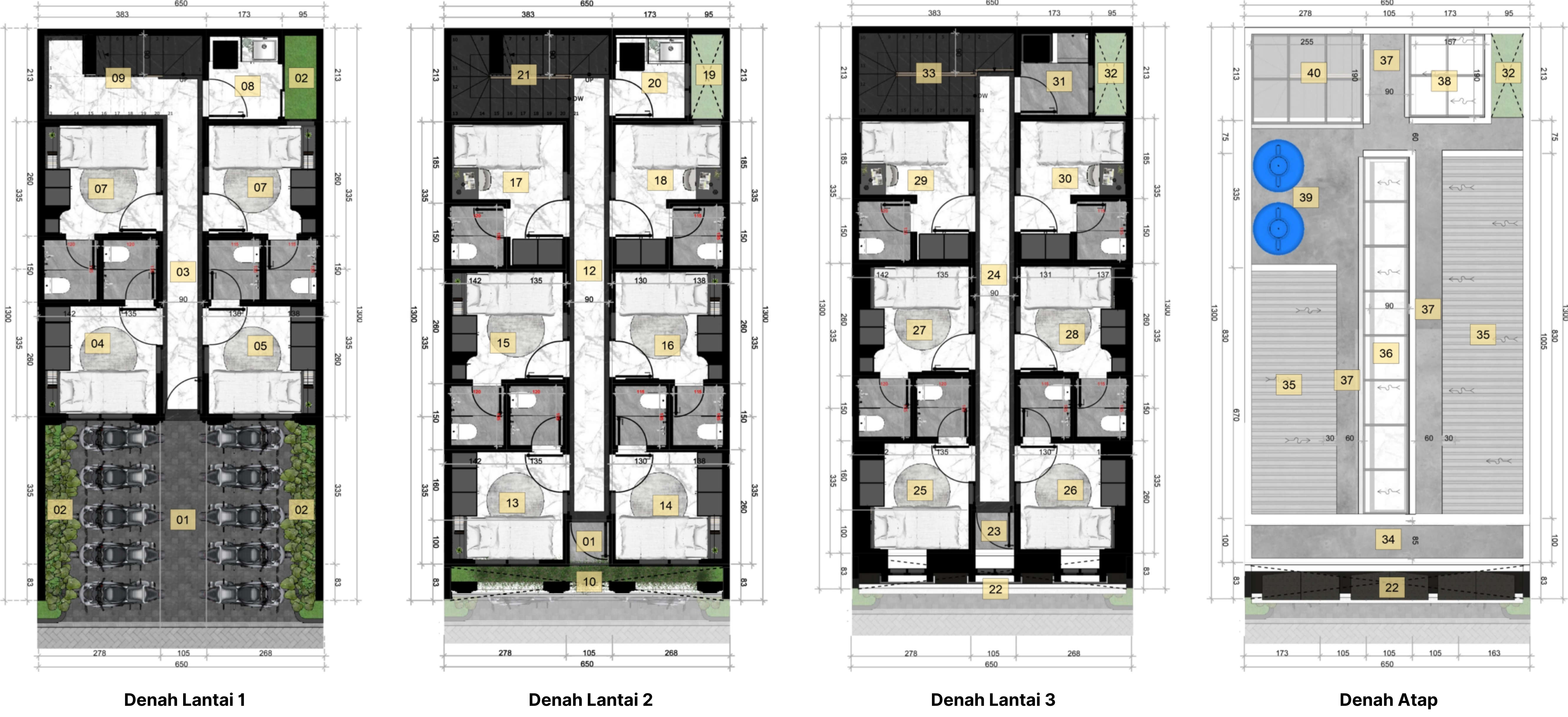 Layout Rumah Kost Hoonian Sigura-Gura